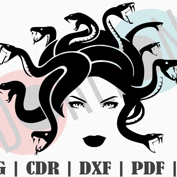 Medusa Design SVG, Customize Gift Svg, Vinyl, Bundle Cut File, Svg, Pdf, Ai Printable Design Files
