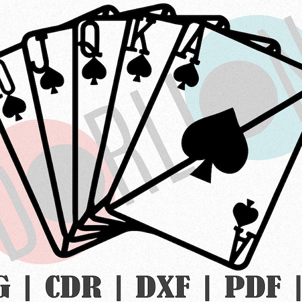 Playing Cards Design SVG, Customize Gift Svg, Vinyl, Bundle Cut File, Svg, Pdf, Ai Printable Design Files