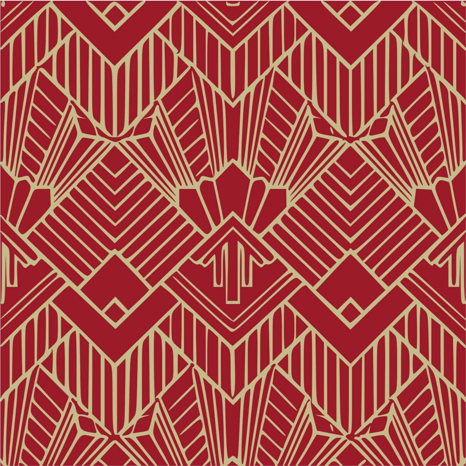 Art Deco Wallpaper Red and Gold - Etsy