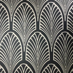 Carta da parati Art Deco - Nero e Argento Metallizzato