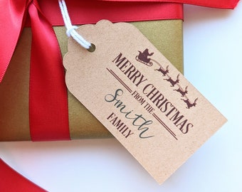 Personalised Christmas Gift Tags Kraft Card