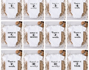 Conjunto de chaleco personalizado para bebé Milestone Grow 1 mes - 1 año