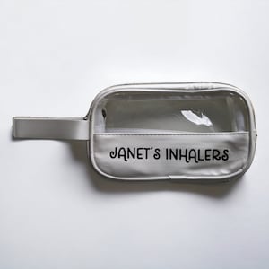 Personalised Clear Inhaler Case With Handle Medication Pouch Inhaler Spacer Pouch Waterproof Bag image 3