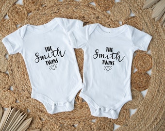 Nombres de bebés gemelos personalizados Embarazo Anuncio de nacimiento Próximamente Chalecos Par Conjunto de 2 Regalo de embarazo