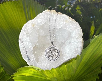 Pendentif avec chainette Arbre de vie Strass acier inoxydable