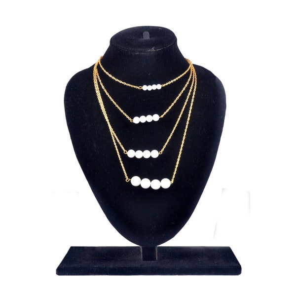 Perlen lange Halskette mit verstellbarem Riemen Schmuck für Frauen/ Indischer Schmuck