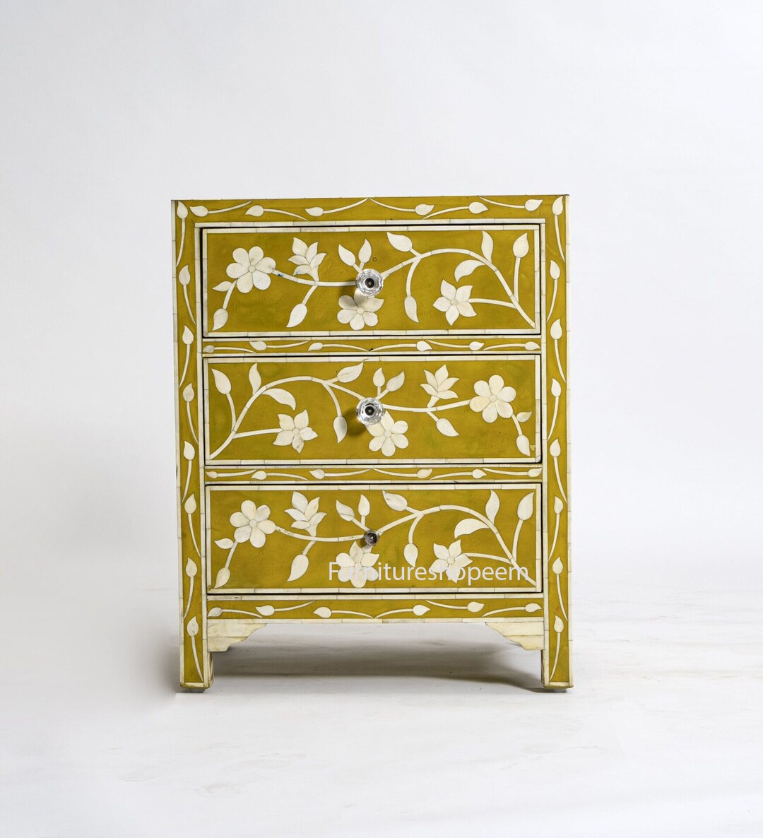 Handmade Bone Inlay Side Table Bone Inlay Bedside Table Bone Etsy