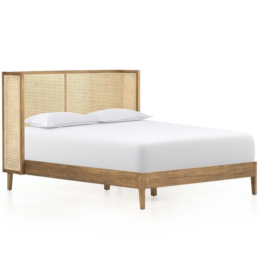 Handmade Solid Mango Wood Bed Cane King Size Bed Etsy