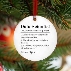 Personalized Data Scientist Definition Ornament, Data Analyst Employee Gift, Analytics Coworker Christmas Ornament, Analytics Coworker Gift