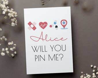 Personalized Pinning Ceremony Card, Will You Pin Me Gift, Nursing Student Greeting Card, Nurse Graduation Rn Folded Card