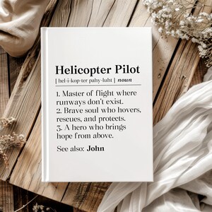 Personalized Helicopter Pilot Journal, Helicopter Aviation Gift, Helicopter Pilot Army Hardcover Journal, Aviation Graduation Notebook