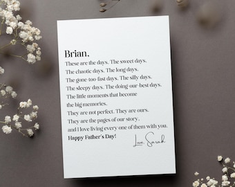 Personalized Happy Fathers Day Card, Husband First Fathers Day Gift, New Dad Fathers Day Greeting Card, Custom From Wife Folded Card