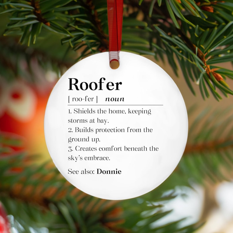 Personalized Roofer Definition Ornament, Roofing Gift, Construction