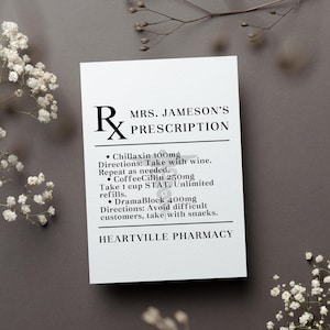 Personalized Funny Rx Prescription For Pharmacist Card, Pharmd Gift, Pharmacist Retirement Greeting Card, Pharmacy Tech Folded Card