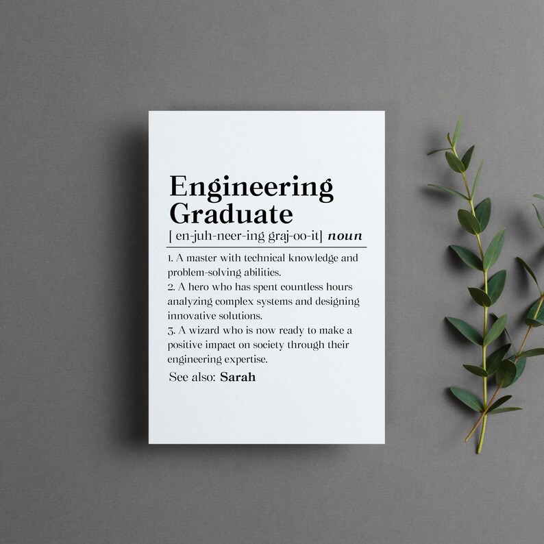 Personalized Engineer Graduation Card, Custom Engineering Graduate Gift ...