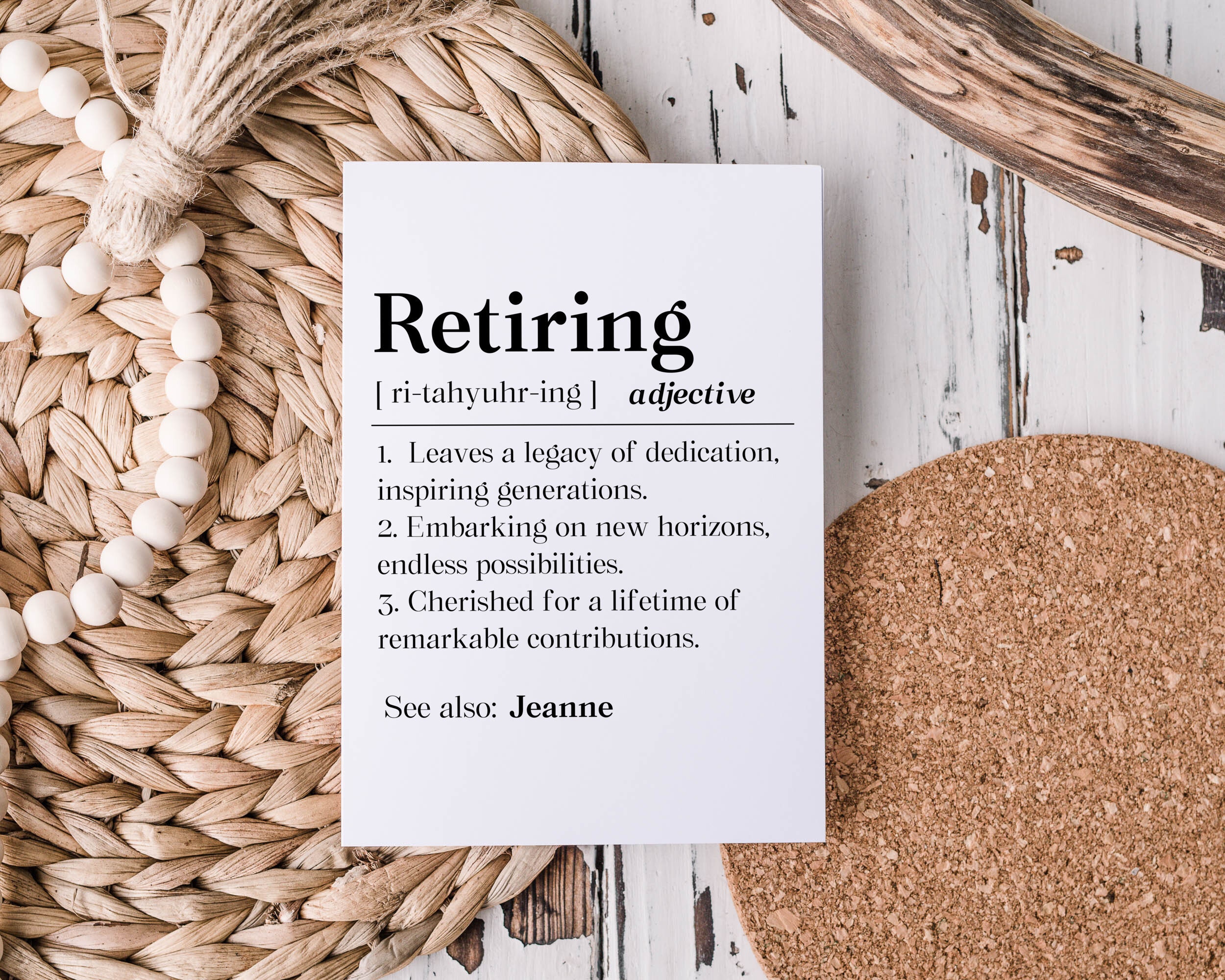Personalized Retiring Card, Custom Coworker Retirement Gift, Retiree