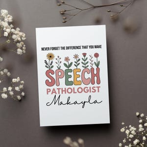 Personalized Slp Card, Speech Pathologist Appreciation Gift, Thank You Speech Therapist Greeting Card, Slp Week Folded Card, Slp Week Gift