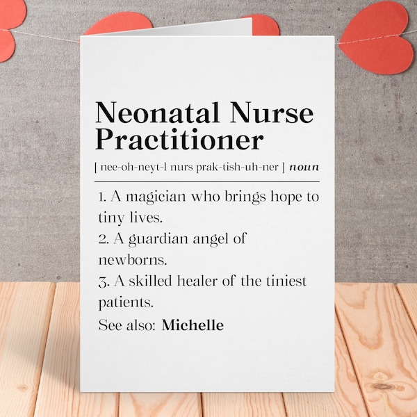 Personalized Neonatal Nurse Practitioner Card, Custom Neonatal Nurse Practitioner Gift, Nurse Week 2024 Greeting Card, Nurse Week 2024 Gift