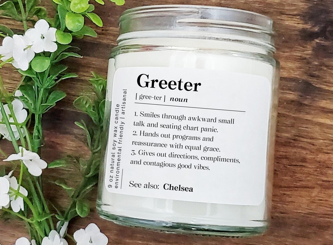 Personalized Greeter Candle, Wedding Greeter Proposal Gift, Greeter ...