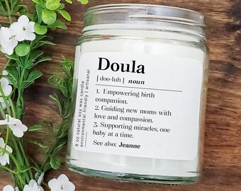 Personalized Doula Birthday Candle, Custom Doula Gift, Doula Thank You Scented Candle, Doula Appreciation Candle Gift, Custom Doula Gift