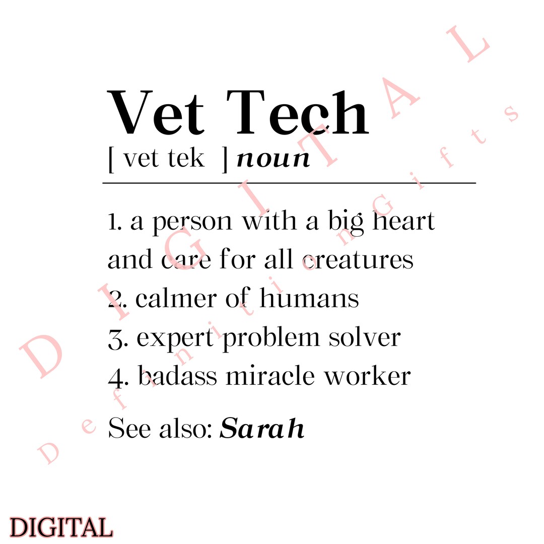 Personalized Vet Tech Definition PNG, Veterinarian Technician Digital