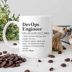 Personalized Devops Engineer Mug, Devops Definition Gift, Devops Birthday Coffee Mug, It Coworker Cup, Personalized Devops Engineer Gift afbeelding 6