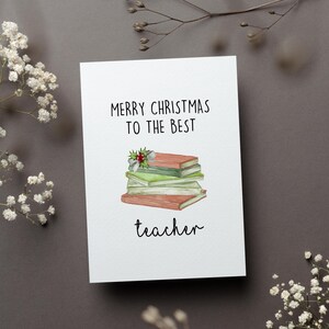 Best Teacher Christmas Appreciation Card, Merry Christmas Teacher Gift, Best Teacher Ever Xmas Greeting Card, Christmas Teaching Folded Card