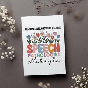 Personalized Speech Pathologist Card, Slp Week Gift, Speech Therapy Appreciation Greeting Card, Speech Pathologist Thank You Folded Card