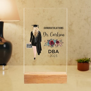 Personalized Business Administration Doctor Graduation For Her Acrylic Plaque, Custom Doctor Of Business Administration Graduate Gift