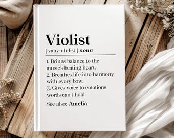 Personalized Violist Definition Journal, Viola Player Gift, Violin Lover Hardcover Journal, Violin Teacher Notebook, Viola Player Gift