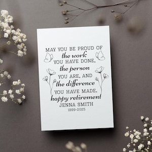 Personalized Retirement For Women Card, Retiree Farewell Gift, Happy Retirement For Her Greeting Card, New Retired Folded Card