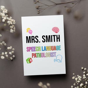 Personalized Speech Language Pathologist Card, Custom Speech Therapist Appreciation Gift, Speech Therapy Greeting Card, Slp Week Folded Card