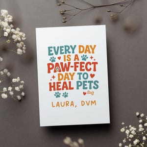 Personalized Veterinarian Appreciation Card, Thank You Vet Gift, Veterinary Nurse Greeting Card, Animal Doctor Folded Card