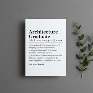 Personalized Architect Graduation Card, Custom Architecture Graduate Gift, Architecture Grad Greeting Card, New Architect Folded Card Bild 3