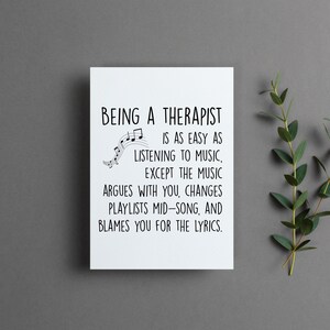Funny Therapist Card, Therapy Humor Gift, New Therapist Greeting Card, Therapist Graduation Folded Card, Psychologist Joke Card image 3