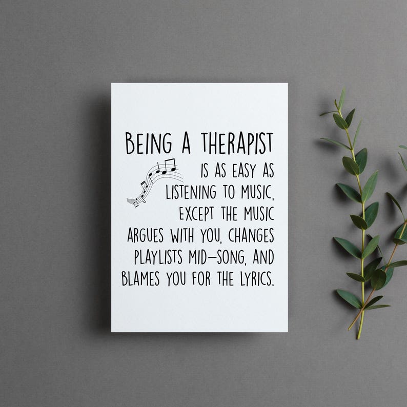 Funny Therapist Card, Therapy Humor Gift, New Therapist Greeting Card, Therapist Graduation Folded Card, Psychologist Joke Card image 3