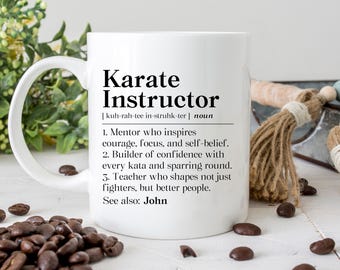 Personalized Karate Instructor Mug, Karate Teacher Thank You Gift, Martial Arts Instructor Coffee Mug, Sensei Teacher Cup