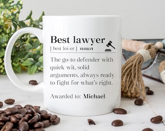 Best Lawyer Definition Personalized Mug, Lawyer Appreciation Gift, Attorney Thank You Coffee Mug, Law School Graduate Cup