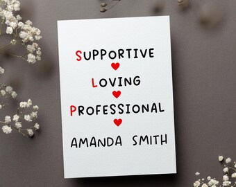 Personalized Slp Week Card, Custom Slp Appreciation Gift, Speech Therapist Thank You Greeting Card, Speech Language Pathologist Folded Card