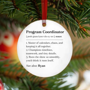 Personalized Program Coordinator Ornament, Program Coordinator Definition Gift, Coordinator Thank You Christmas Ornament