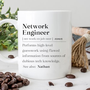 Personalized Network Engineer Mug, Computer Science Engineer Graduationr Gift, Funny Network Engineer Coffee Mug, Network Engineering Cup