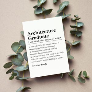 Personalized Architect Graduation Card, Custom Architecture Graduate Gift, Architecture Grad Greeting Card, New Architect Folded Card Bild 4