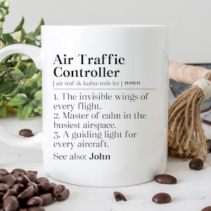 Personalized Air Traffic Controller Mug, Atc Custom Gift, Air Traffic Controller Appreciation Coffee Mug, Airport Staff Thank You Cup