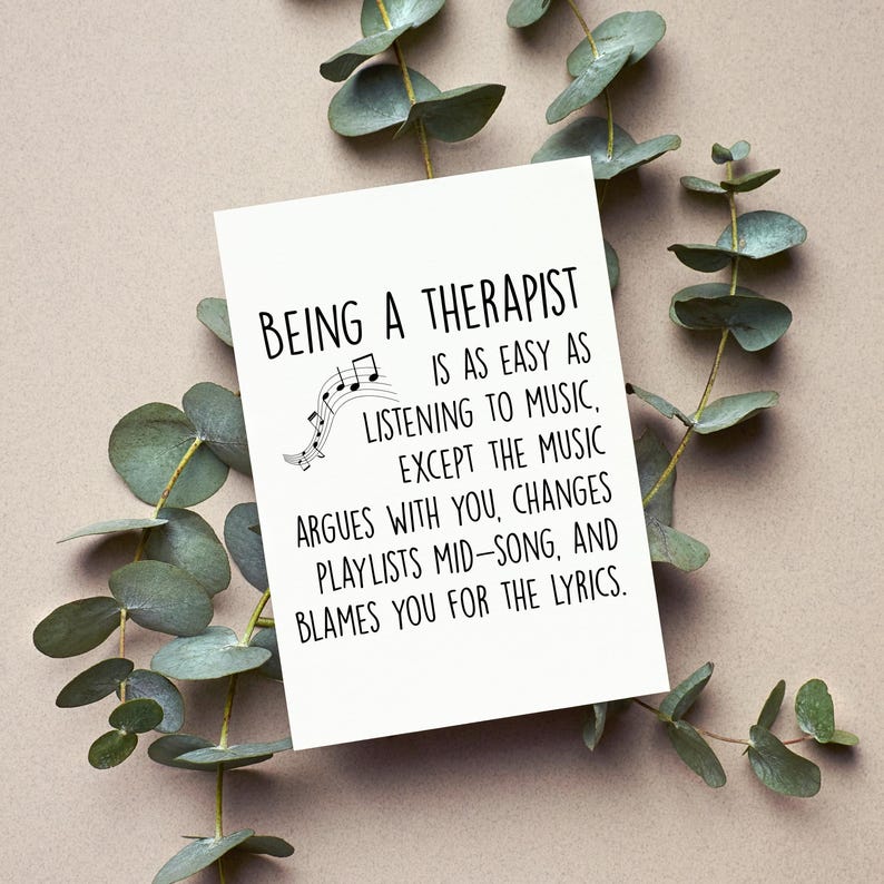 Funny Therapist Card, Therapy Humor Gift, New Therapist Greeting Card, Therapist Graduation Folded Card, Psychologist Joke Card image 4