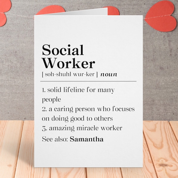 Personalized Social Worker Graduation Card, Social Worker Grad Gift, Social Work Graduation Cards, Social Work Admission Acceptance Gifts