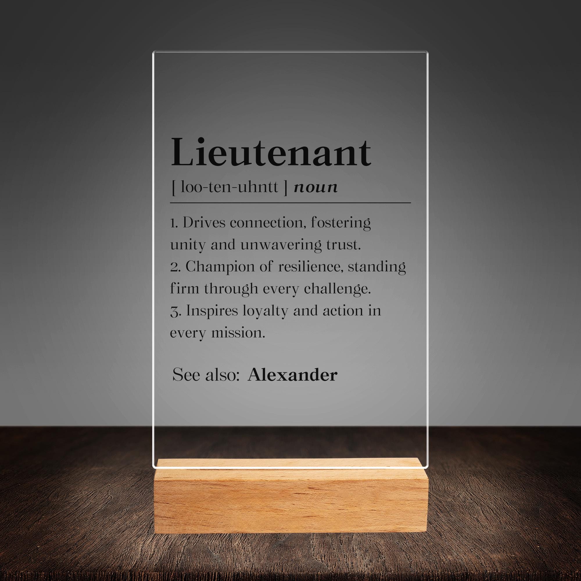 Personalized Lieutenant for Husband Acrylic Plaque, Military Officer ...