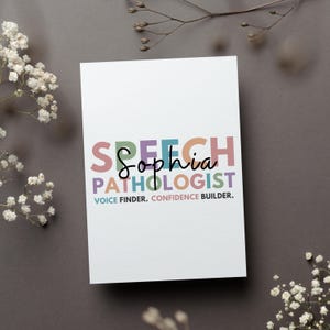Personalized Speech Pathologist Appreciation Card, Custom Slp Gift, Speech Therapy Thank You Greeting Card, Voice Coach Folded Card