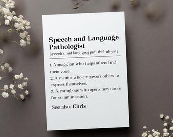 Personalized Slp Graduation Card, Custom Slp Gift, Speech And Language Pathologist Thank You Greeting Card, New Slp Folded Card