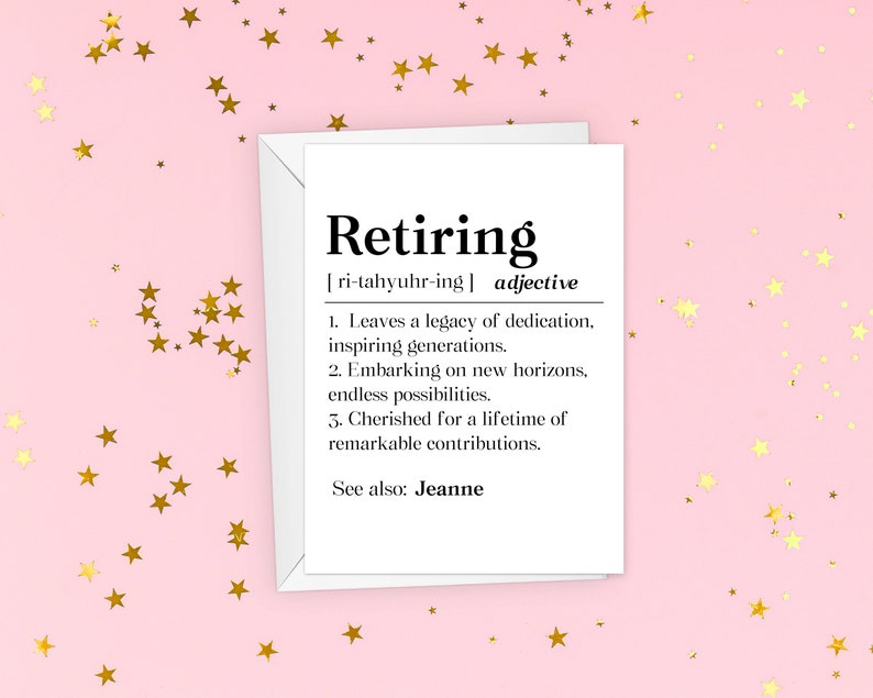 Personalized Retiring Card, Custom Coworker Retirement Gift, Retiree