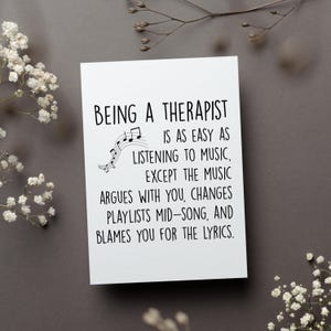 Funny Therapist Card, Therapy Humor Gift, New Therapist Greeting Card, Therapist Graduation Folded Card, Psychologist Joke Card image 1